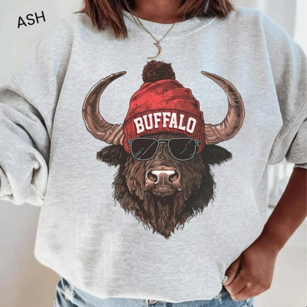 Buffalo Football Fan Sweatshirt Be Good Do Good, Game Day Buffalo Mascot Sweater